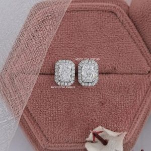 Radiant Moissonite Diamond Earrings