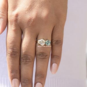 Shield Cut Moissanite Ring