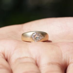 Step Cut Pear Moissanite Ring