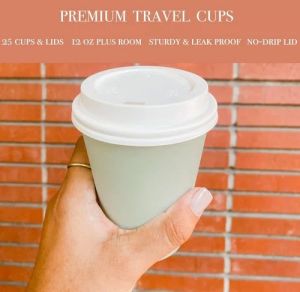 10oz Premium Plain Paper Cups with Lids