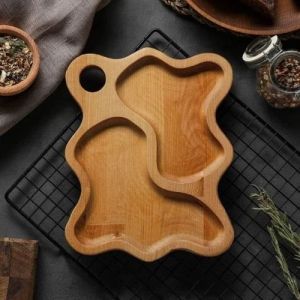 Barkwood Stylish Compartment Plate