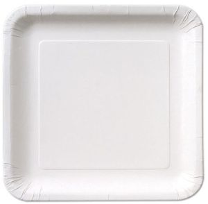 White Paper Square Disposable Plate