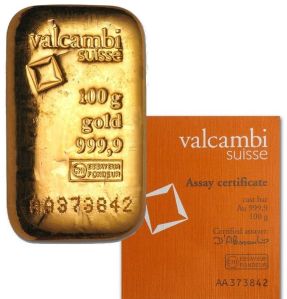 100gm Valcambi Suisse Gold Bar