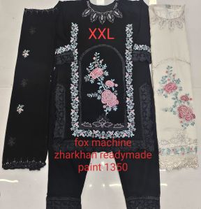 Black Embroidered Fancy Ladies Jarkan Suit Set