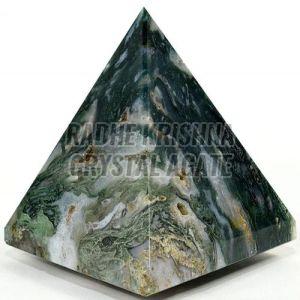 Moss Agate Crystal Healing Pyramid