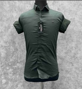 Men\'s Classic Olive Green Plain Shirt