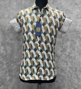 Mens Cotton Regular Fit Printed Shirt