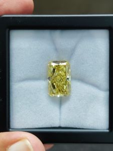 12 carat fancy yellow radiant lab grown diamond