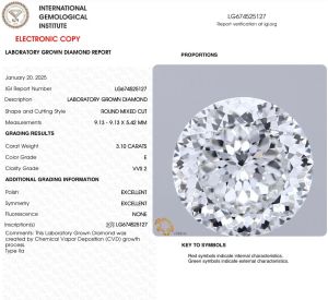 4 to 5 carat portuguese cut lab grown diamond