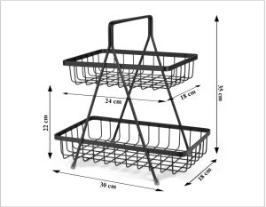Metal  2 Tier Fruit Vegetable Basket