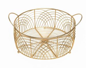 Metal Golden Fruit  Vegetable Basket