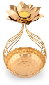 Iron Lotus Shape Tealight Candle Holder