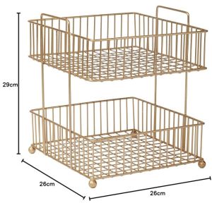 Metal 2 Tier Fruits Vegetable Storage Basket