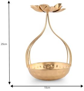 Iron Lotus Shape Tealight Candle Holder