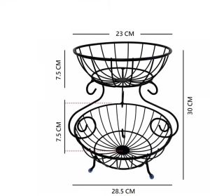 Metal 2 Tier Stylish Fruit and Vegetable Basket