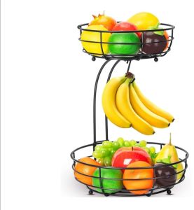 MTD28 Metal 2 Tier Stylish Fruit & Vegetable Basket