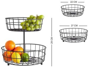 MTD01 Iron  2 Layer Fruit & Vegetable Basket