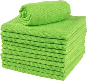 350 GSM Green Microfiber Cleaning Towel