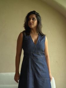V Neck Line Long Dress
