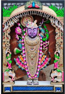 Shrinathji Rajbhog Handcrafted Wooden Painting Gold Leaf