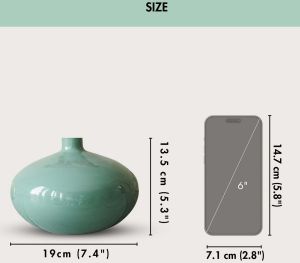 VA10093W Mist Green Flower Vase