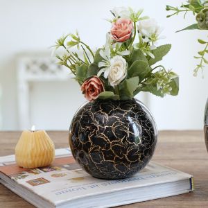 VA10085L Crackled Flower Vase