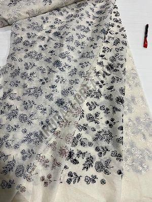 Boring Embroidery Work Mulmul Cotton Fabric