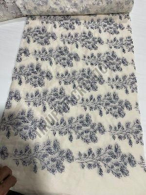 Boring Embroidery Work Mulmul Cotton Fabric
