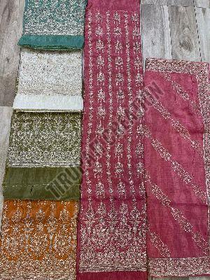 Kanchipuram Dyed Unstitched Suit Fabric