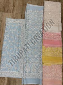 viscose georgette big unstitched suit fabric