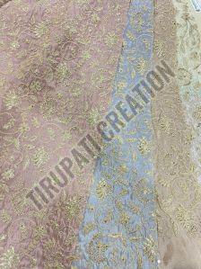 Embroidery Work Kanchipuram Dyed Fabric