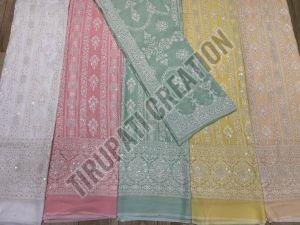 viscose georgette big unstitched suit fabric