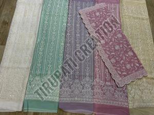 viscose georgette big unstitched suit fabric