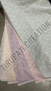 Boring Embroidery Work Mulmul Cotton Fabric