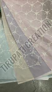 Boring Embroidery Work Mulmul Cotton Fabric
