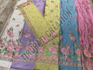 Kanchipuram Dyed Unstitched Suit Fabric