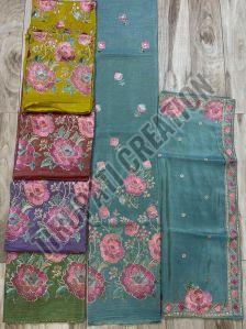 Kanchipuram Dyed Unstitched Suit Fabric