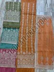 Kanchipuram Dyed Unstitched Suit Fabric