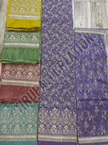 Kanchipuram Dyed Unstitched Suit Fabric