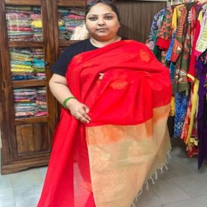 Red Chanderi Saree