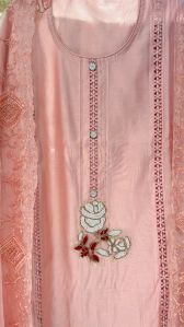 Cotton Pink Unstitched Suit