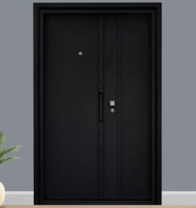 2050x1200 Mm Polished Black Steel Luxury Bedroom Door