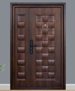 2050x1200 Mm Polished Brown Steel Luxury Bedroom Door