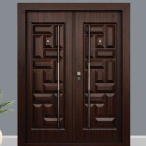 2050X1500 Mm Luxury Brown Steel Entrance Door