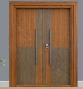 2050X1500 Mm Teak Steel Entrance Door