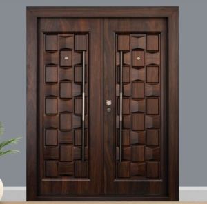 2050x1500x70MM Mm Polished Brown Steel Luxury Entrance Door