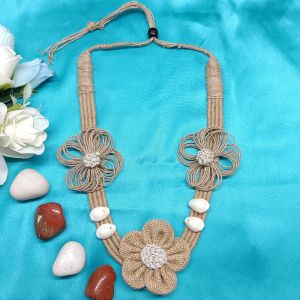Handcrafted Jute &AMP;AMP; Cowrie Shell Necklace