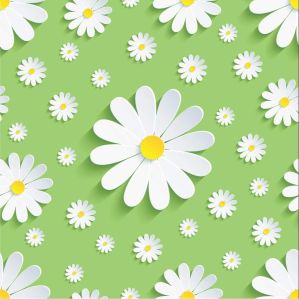 Green And White Digital Flower Wallpaper