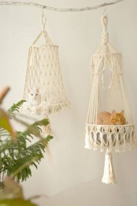 Handmade Macrame Hanging Cat Hammock