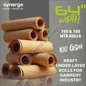 100 GSM 64 Inch Brown Plain Underlayer Paper Roll